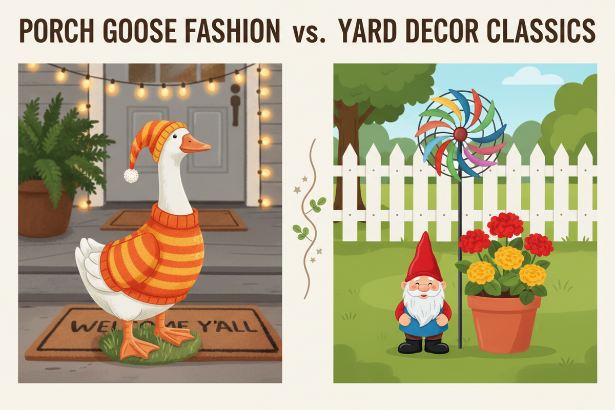 {product title}, SkeleGoose porch goose garden decor