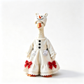 Snowman‑Style Goose Costume Outfit for 23 Inch Lawn Goose Statue, Winter Snow‑Themed Dress with Snowman Hat & Red Bows, Whimsical Cold‑Season Porch Yard Display Decor, Goose Statue NOT Included