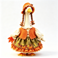Autumn Harvest Goose Outfit for 23‑Inch Lawn Goose Statue, Farmhouse Porch Decor Costume with Bonnet Hat & Vest, Seasonal Yard Figurine Outfit, Goose Statue NOT Included