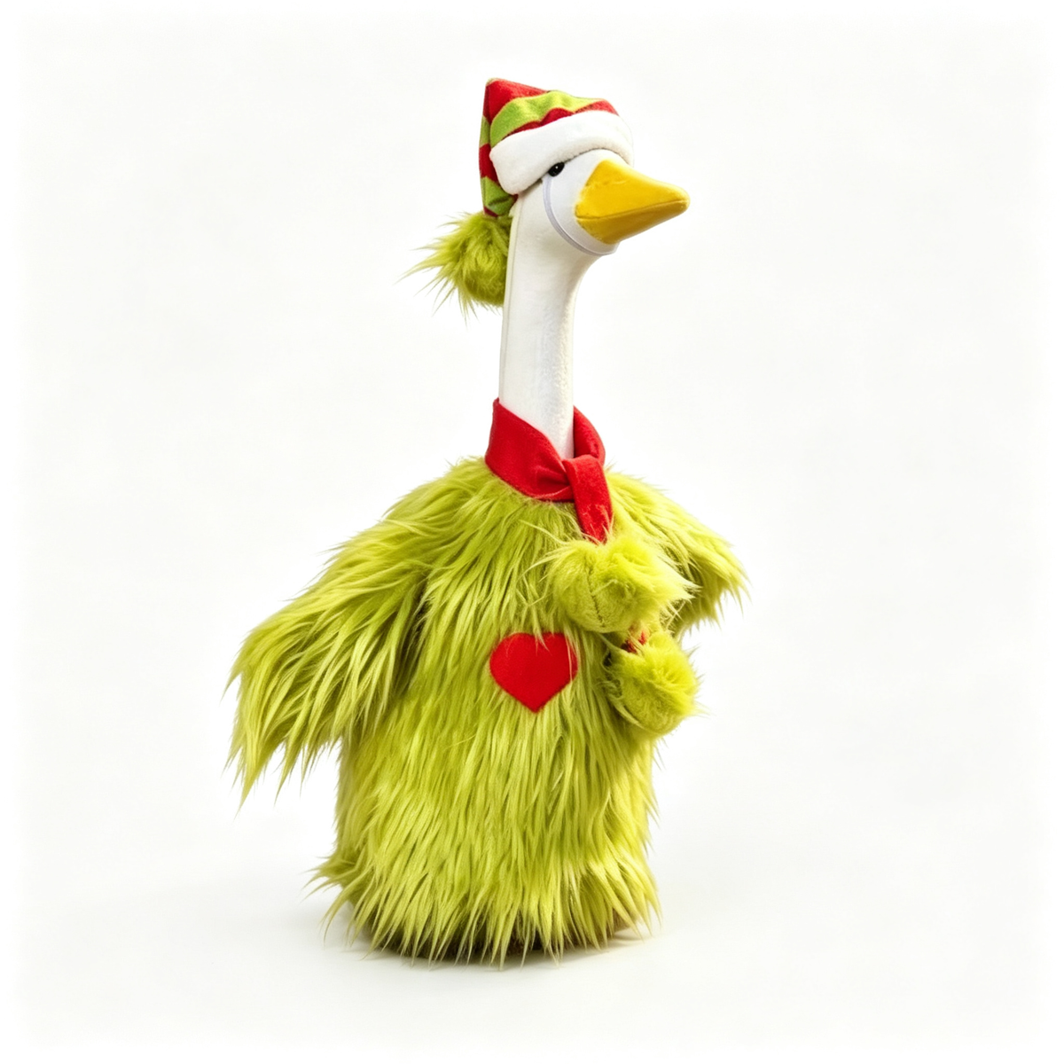 Fun Whimsical Goose Costume Outfit for 23 Inch Lawn Goose Statue, Playful Grinch‑Style Themed Outfit with Striped Hat & Neck Scarf, Quirky Porch Yard Display Decor, Goose Statue NOT Included