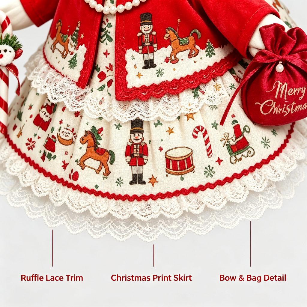 Christmas Porch Goose Outfit, 23 Inch Holiday Dress Costume for Porch Goose Statue (Goose Not Included)