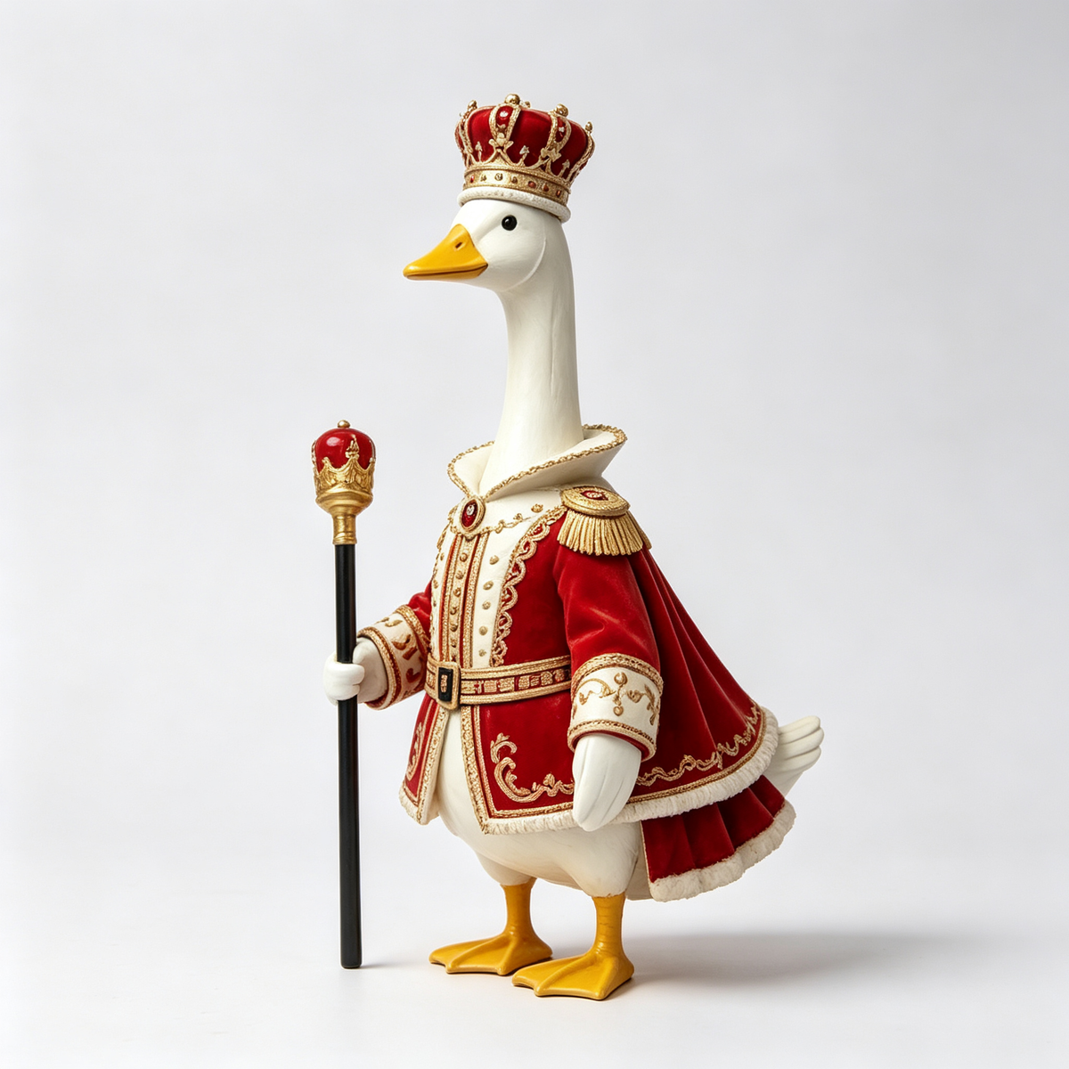 Royal King‑Style Goose Costume Outfit for 23 Inch Lawn Goose Statue, Regal Palace‑Inspired Attire with Crown & Scepter, Majestic Porch Yard Display Decor, Goose Statue NOT Included