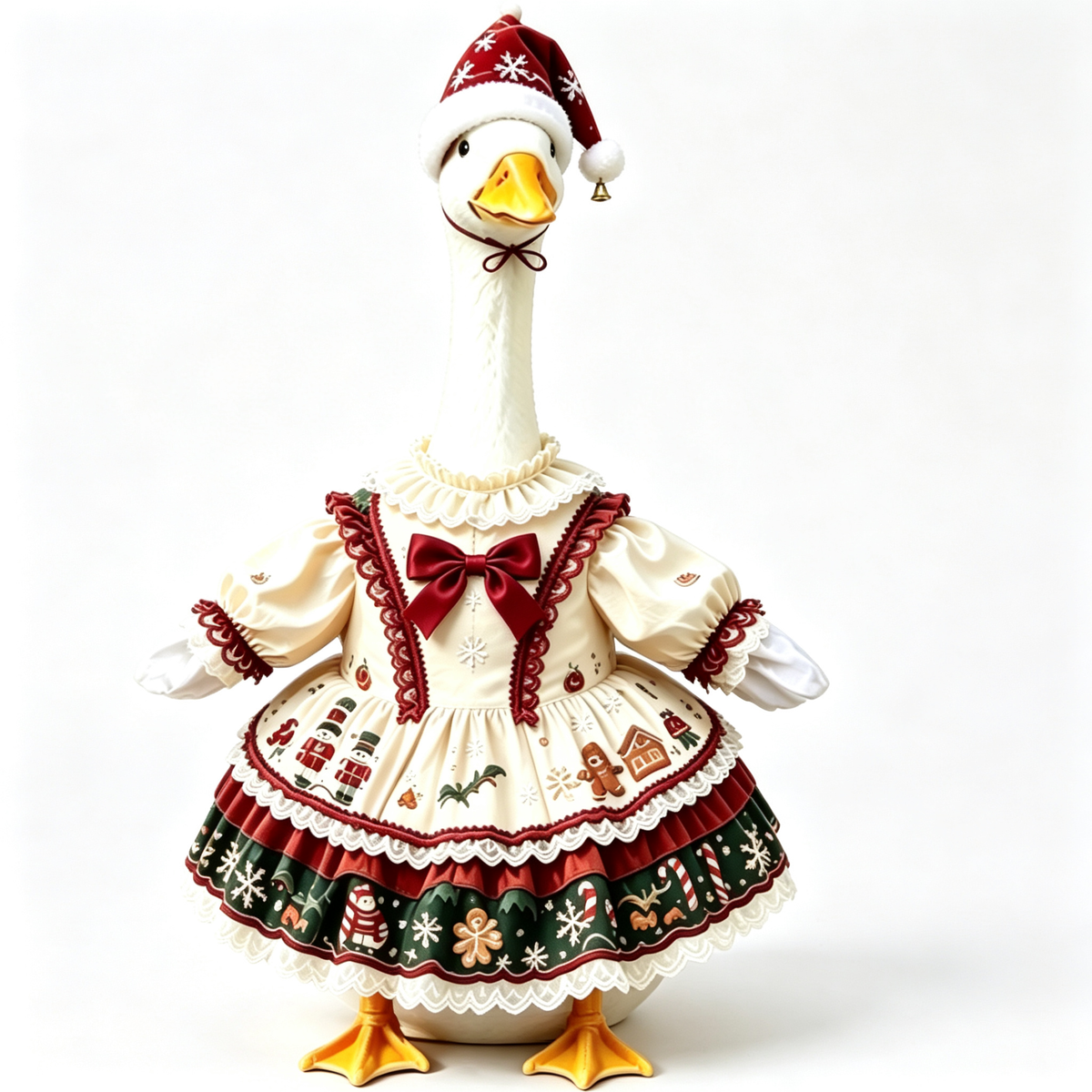 Porch Goose Outfits Christmas, 23‑Inch Lawn Goose Costume, Seasonal Yard Decor Outdoor Holiday Decoration, Xmas Lawn Ornaments Winter Porch Decor, Goose Statue Not Included