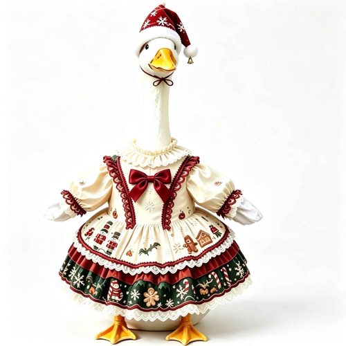 Christmas Porch Goose Outfit for 23-Inch Statue. Goose statue not included.