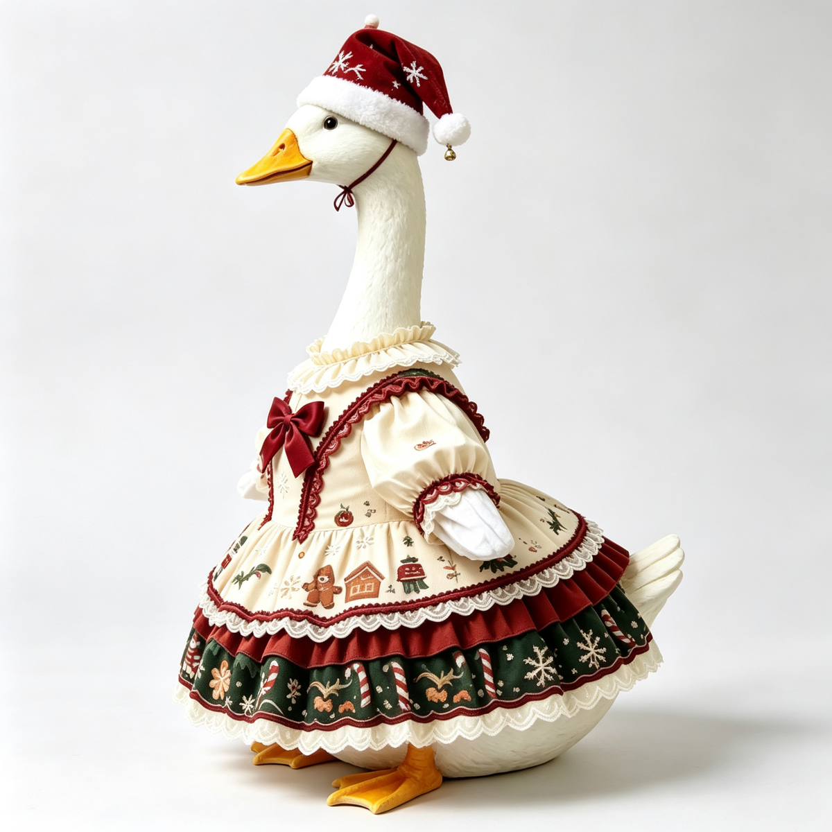 Porch Goose Outfits Christmas, 23‑Inch Lawn Goose Costume, Seasonal Yard Decor Outdoor Holiday Decoration, Xmas Lawn Ornaments Winter Porch Decor, Goose Statue Not Included