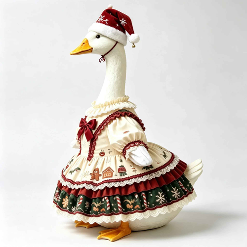 Christmas Porch Goose Outfit for 23-Inch Statue. Goose statue not included.