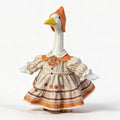 23 Inch Fall Harvest Porch Goose Statue with Autumn Costume, Large Lawn Goose Figurine with Bonnet Hat & Lace Trim Maple Leaf Dress, Fall Thanksgiving Yard Decor