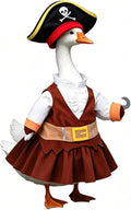 Porch Goose Outfit for 23 Inch Lawn Goose Statue, Holiday Costume Set with Hat & Dress, Halloween Farmhouse Themed Yard Patio Decor, Goose Statue NOT Included