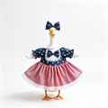Patriotic Americana Porch Goose Outfit for 23‑Inch Lawn Goose Statue, Star‑Stripe Themed Dress with Large Bow & Lace Trim, Independence Day Yard Display Costume, Goose Statue NOT Included