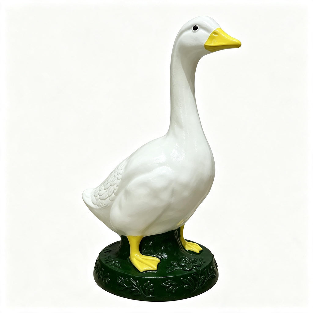 STURDY YARD PORCH GOOSE STATUE. Built for year‑round outdoor use. Resists bumps, moisture and changing weather for long‑lasting lawn display.