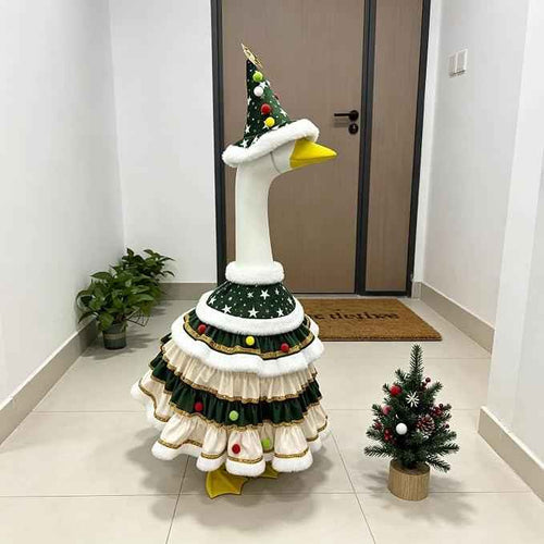 Christmas Tree Porch Goose Outfit for 23-Inch Statue. Goose statue not included.