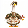 Fall Thanksgiving Goose Outfit for 23 Inch Lawn Goose Statue, Autumn Harvest Dress with Bonnet Hat & Maple Leaf Decor, Farmhouse Porch Goose Costume, Goose Statue NOT Included